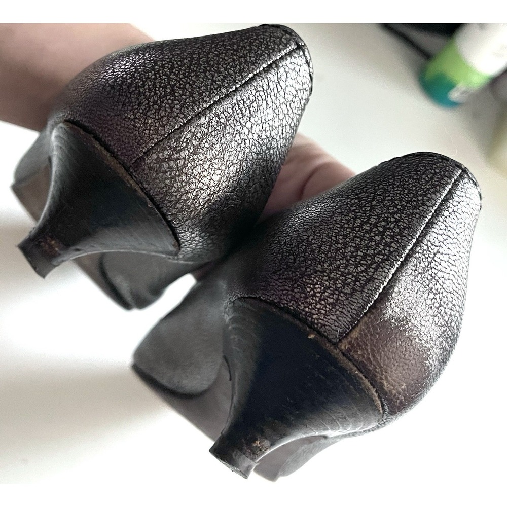 Vintage Y2k Prada Pointed Toe Gray Kitten Heels Leather Buckle Detail 90s 38 - Picture 12 of 16